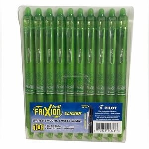 Pilot, FriXion Clicker Erasable Gel Pens, Fine Point 0.7 mm, Pack of 10